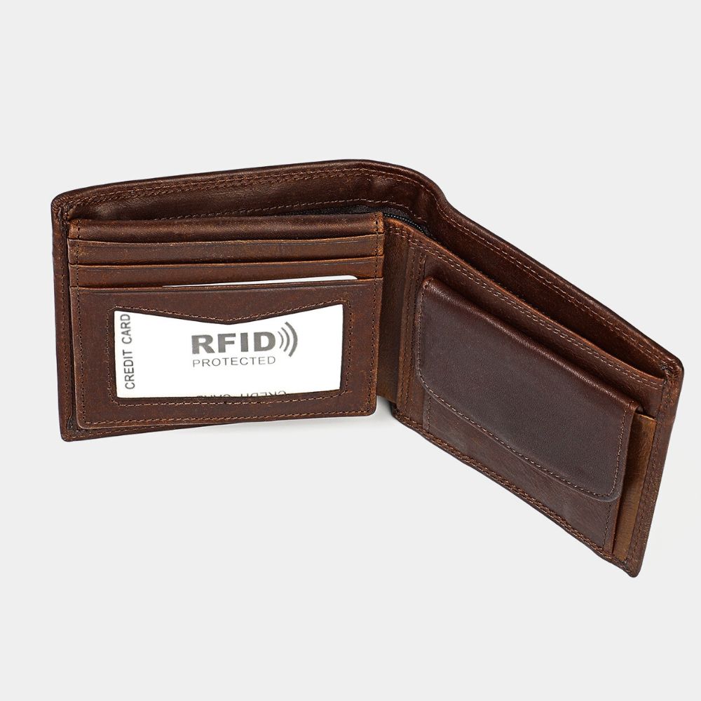 Basic RFID Men's Leather Pocket Wallet