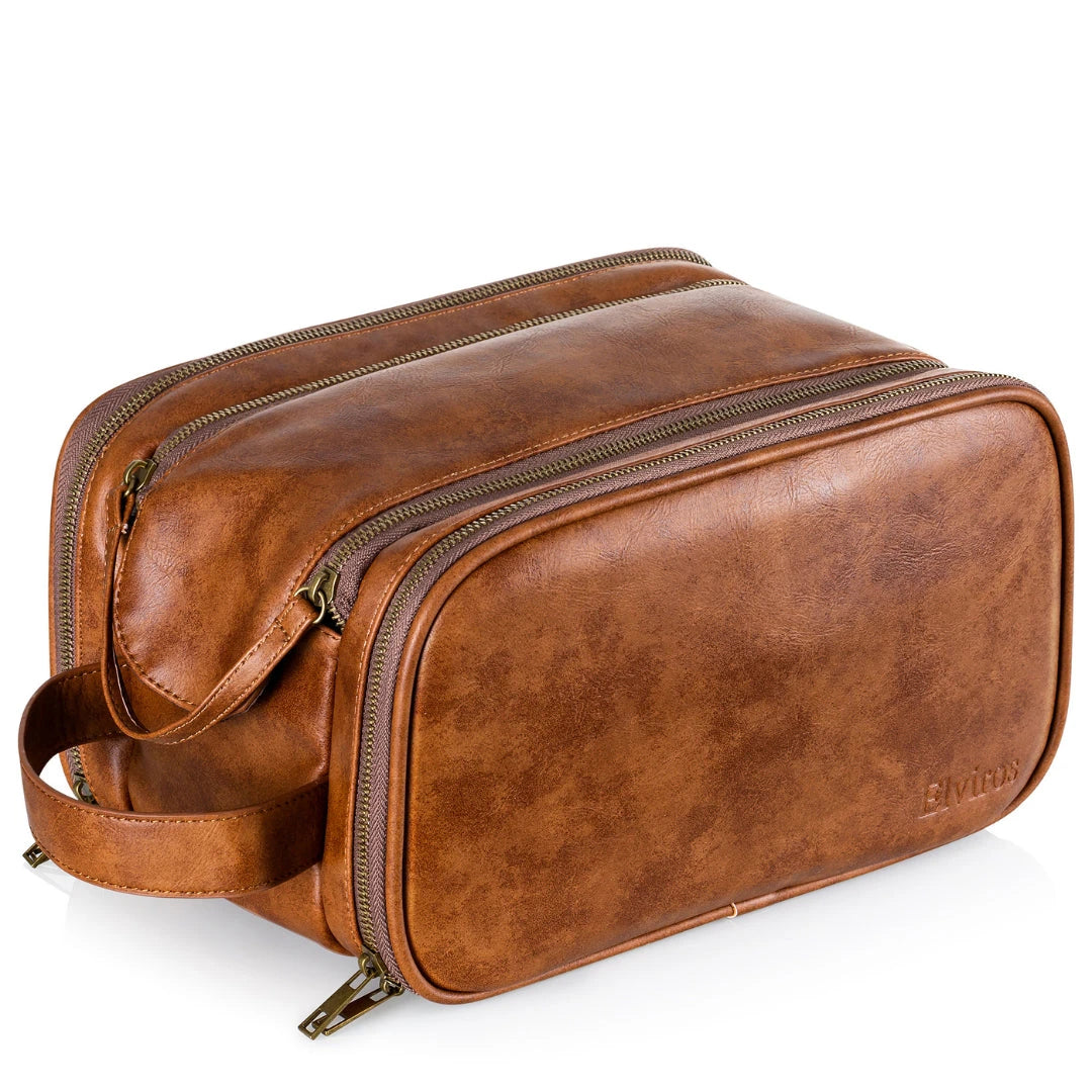 Leather Travel Toiletry Bag