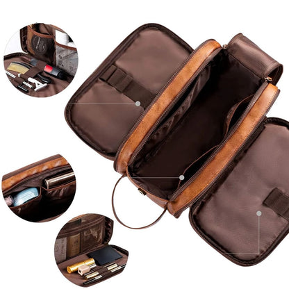 Leather Travel Toiletry Bag