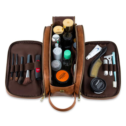 Leather Travel Toiletry Bag