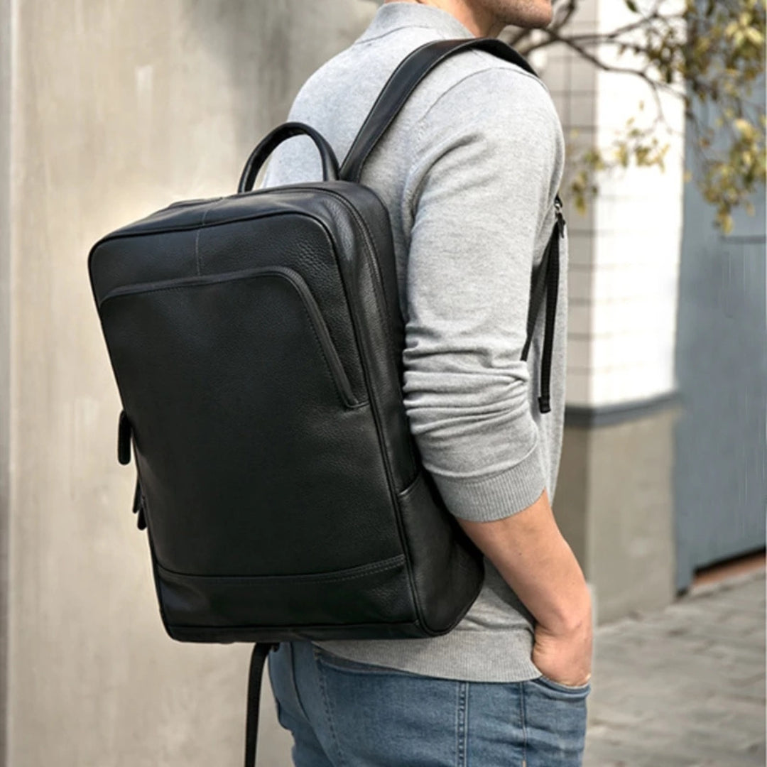 Executive Leather Laptop Backpack