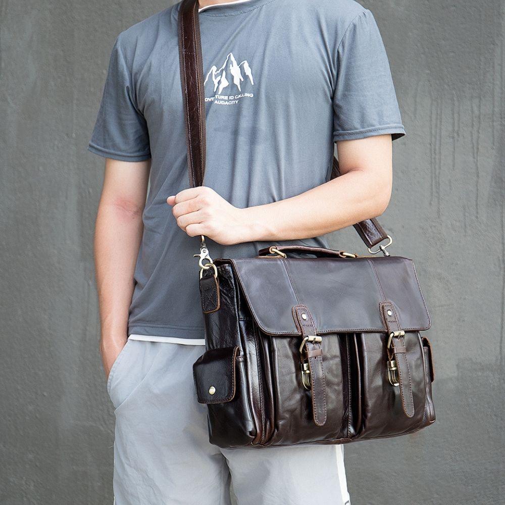 Sovereign Men's Leather Messenger Bag