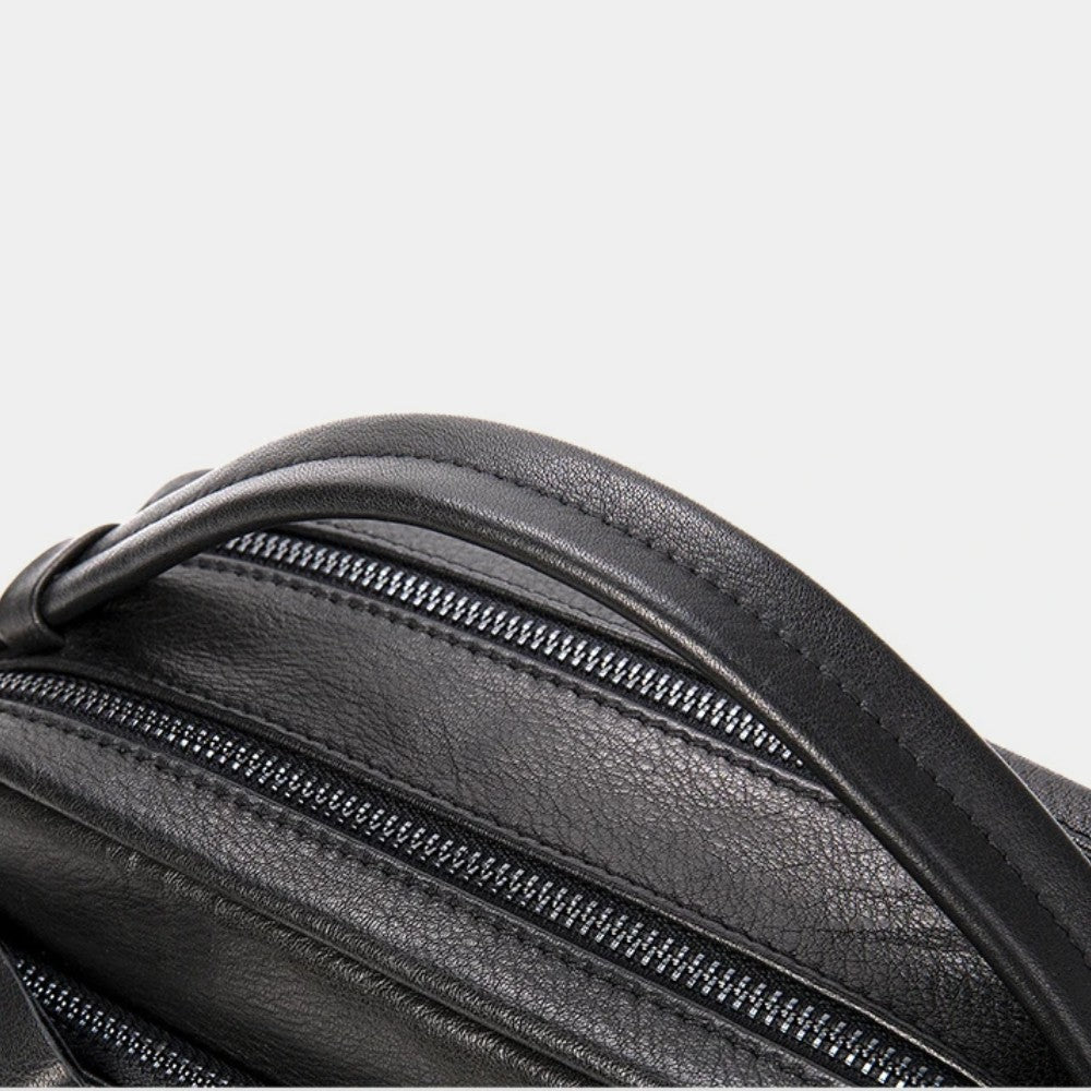 Black Leather Toiletry Bag