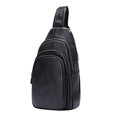 Noir Classic Leather Shoulder Bag