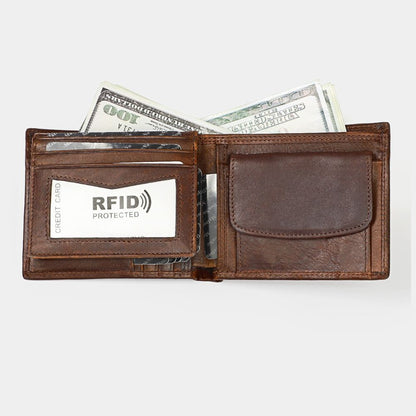 Basic RFID Men's Leather Pocket Wallet