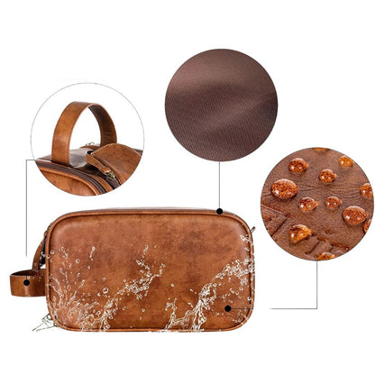 Leather Travel Toiletry Bag