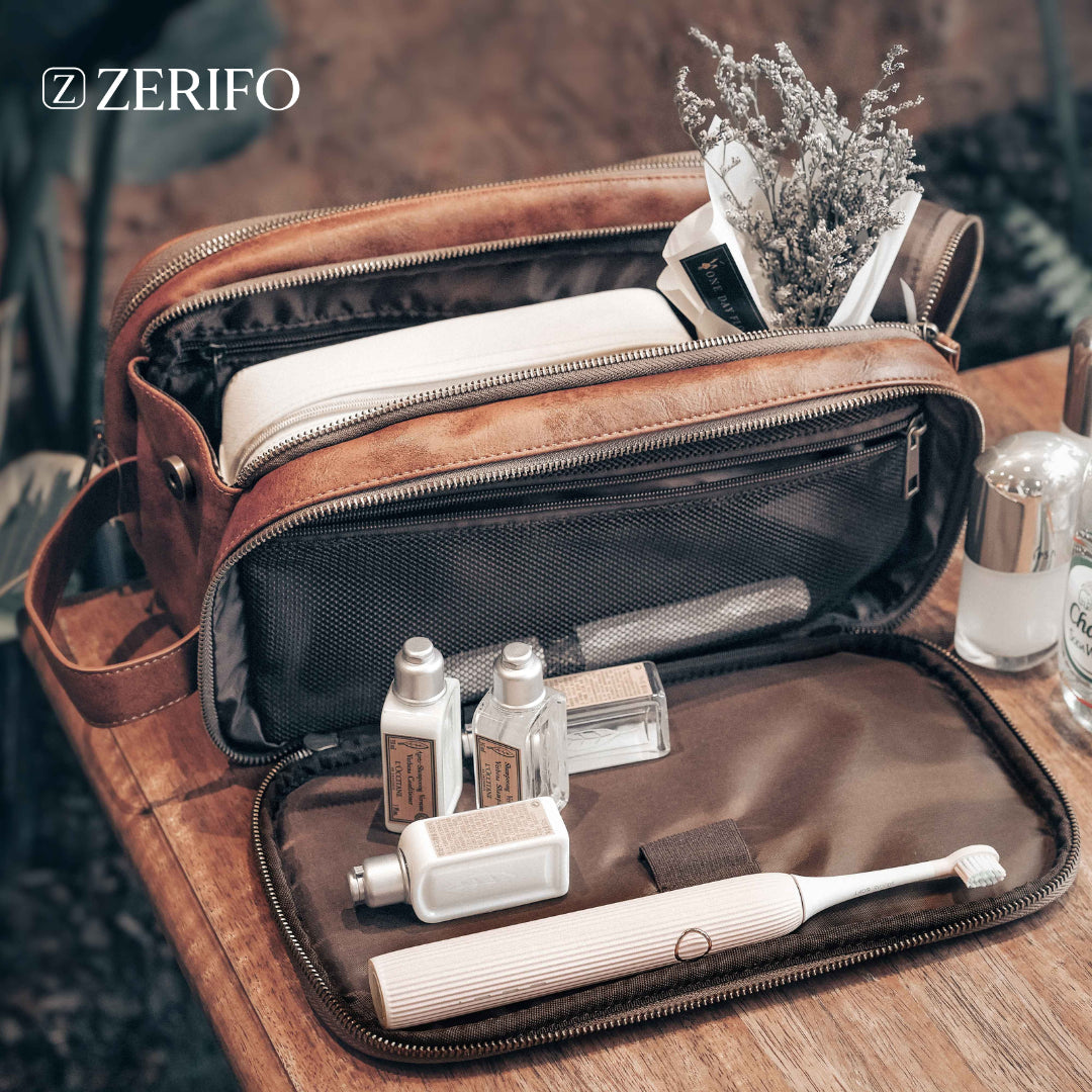 Leather Travel Toiletry Bag