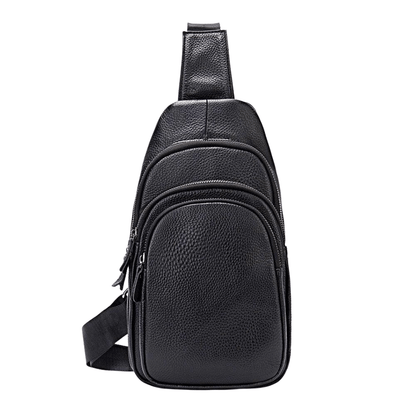 Noir Classic Leather Shoulder Bag