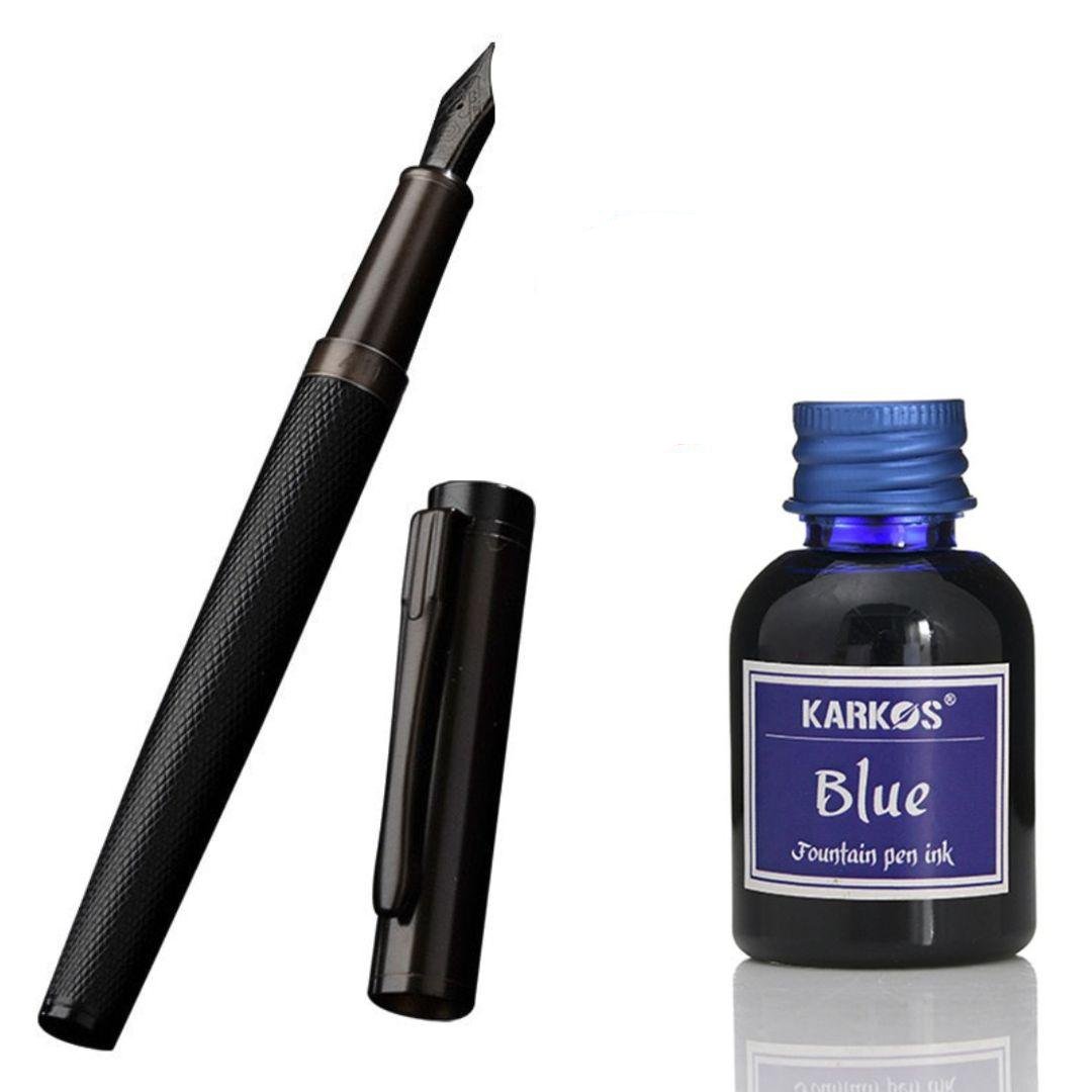 All Black Fountain Pen + Free 30ml Ink