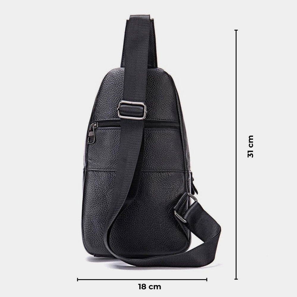 Noir Classic Leather Shoulder Bag