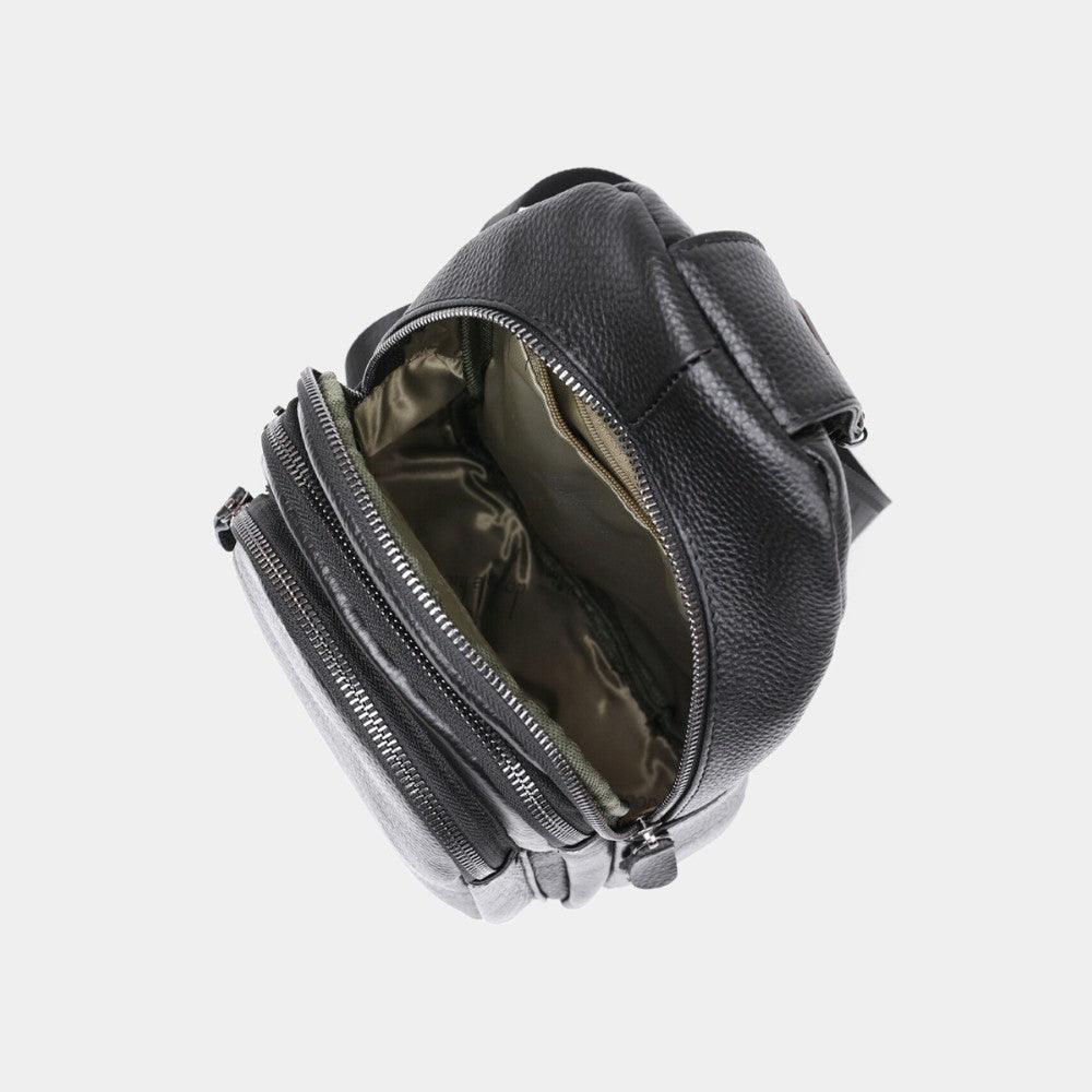 Noir Classic Leather Shoulder Bag