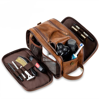 Leather Travel Toiletry Bag