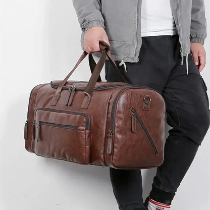 Retro PU Leather Travel Bag